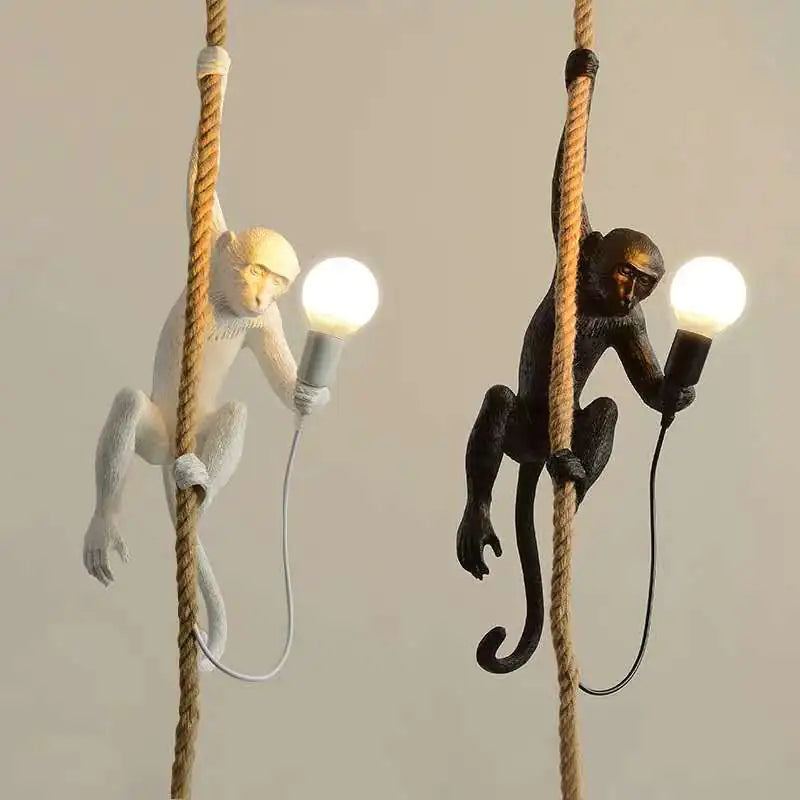 Vintage Industrial Monkey Rope Hanging Light Fixture