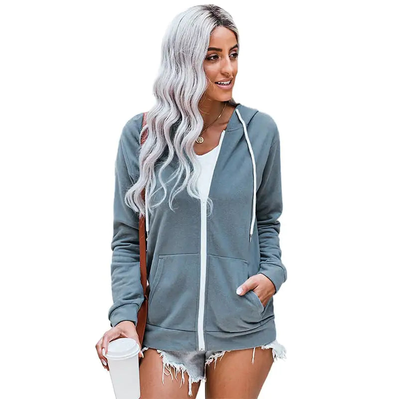 New Solid Color Hooded Sweater for Women in Autumn/Winter