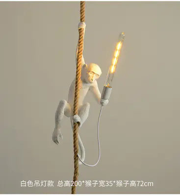 Vintage Industrial Monkey Rope Hanging Light Fixture